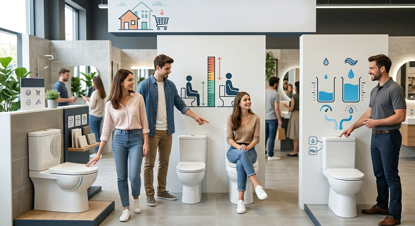 Guía de compra de inodoros: materiales, altura y descarga