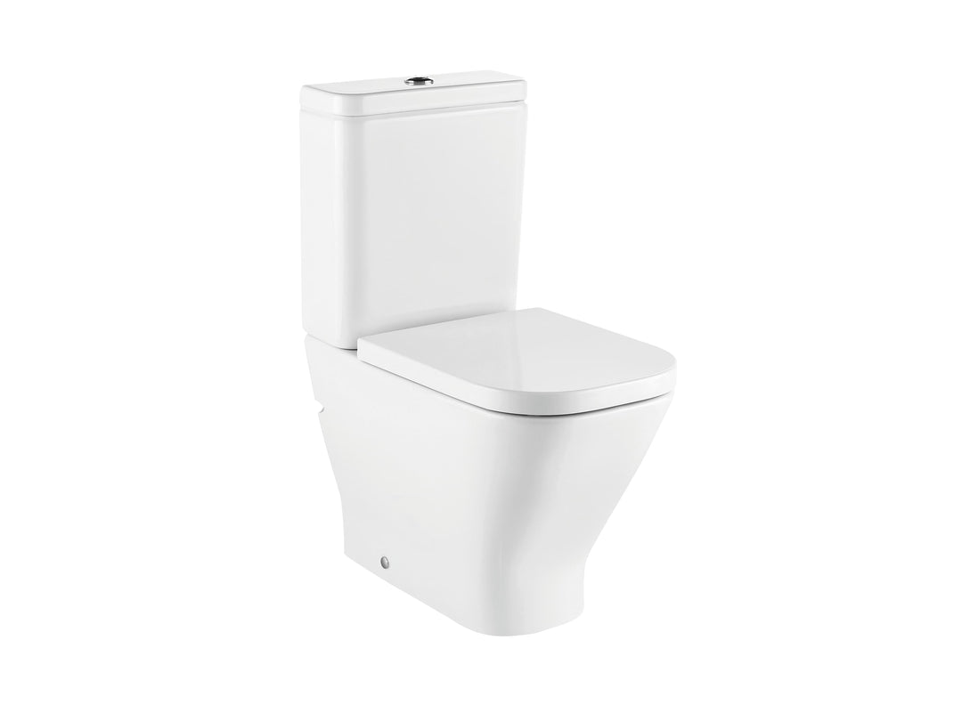 Reforma de baño moderno con inodoro Roca The Gap y grifería IMEX