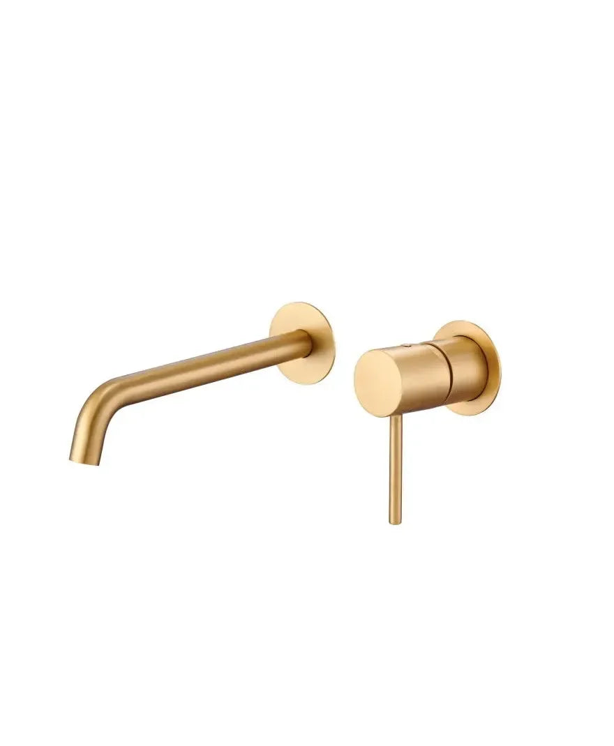Grifo de lavabo empotrado IMEX serie Monza en acabado oro cepillado