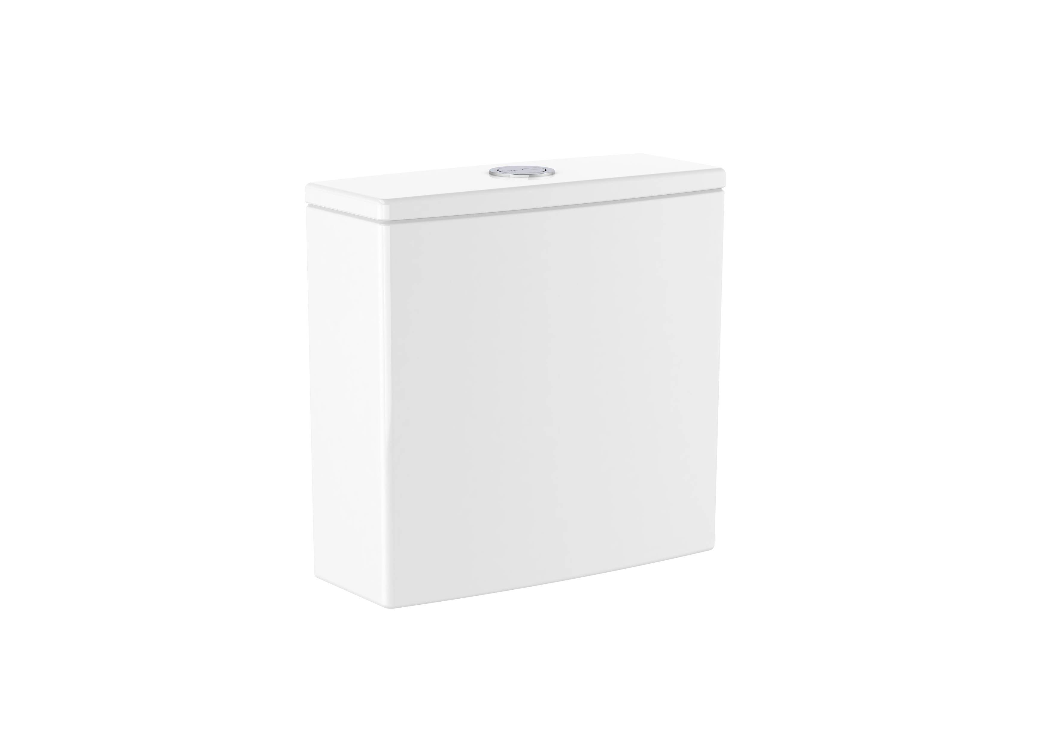 Inodoro de tanque bajo salida dual y diseño adosado a pared en acabado Ona Rimless Roca Blanco Brillo