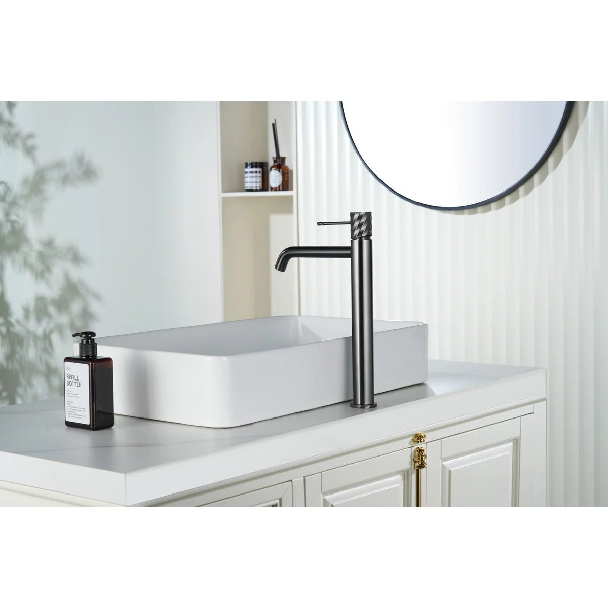 Monomando Lavabo Alto Bless Black Gun Metal Imex Black gun metal en ambiente
