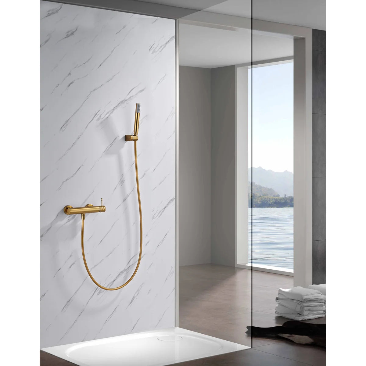 Kit Ducha Monomando Bless Oro Cepillado Imex Oro cepillado en ambiente