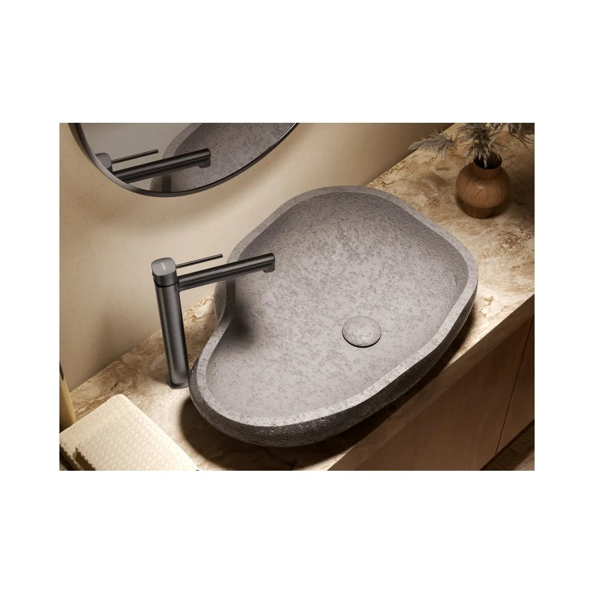 Monomando Lavabo Alto Firenze Oro Cepillado Imex - ambiente_1 - Imex