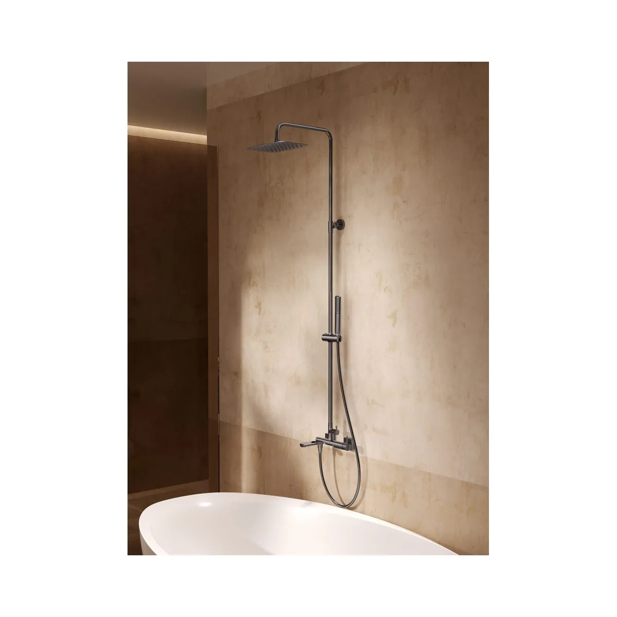 Conjunto Bañera Monomando Firenze Níquel Cepillado Imex - ambiente_2 - Imex
