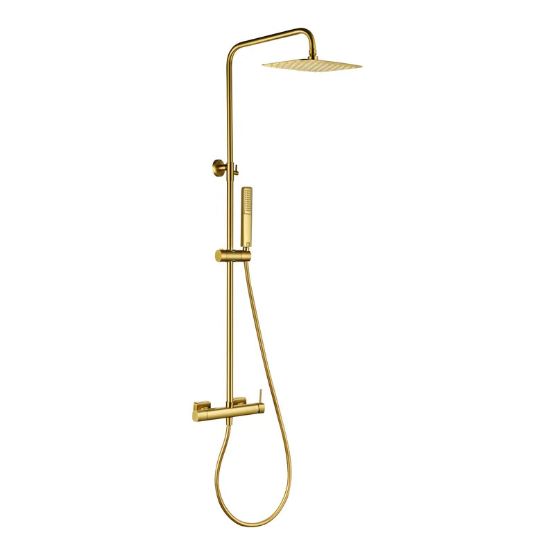 Conjunto Ducha Monomando Firenze Imex Oro cepillado