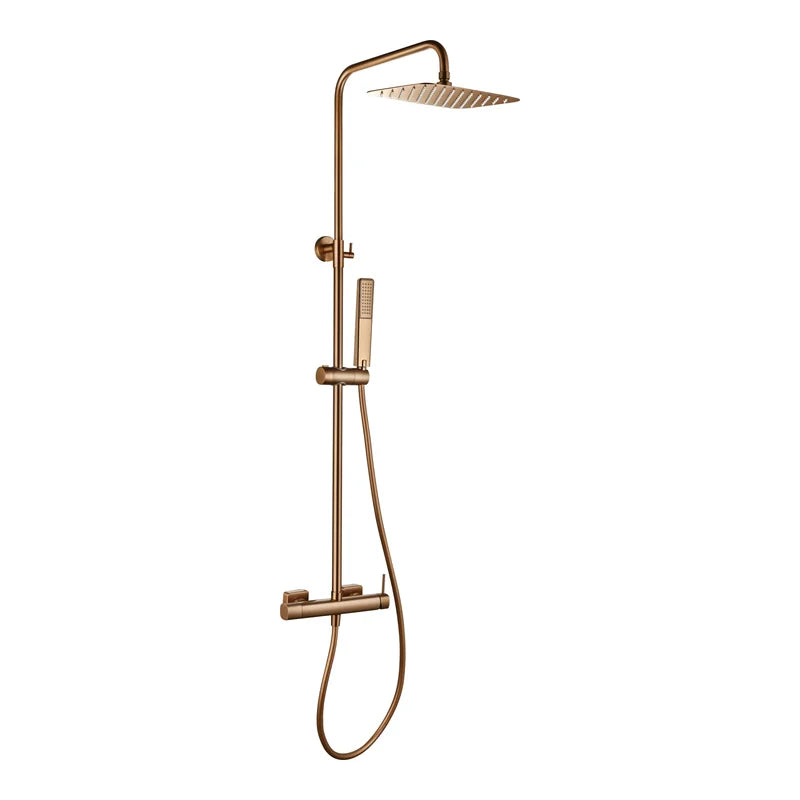 Conjunto Ducha Monomando Firenze Imex Oro rosa cepillado