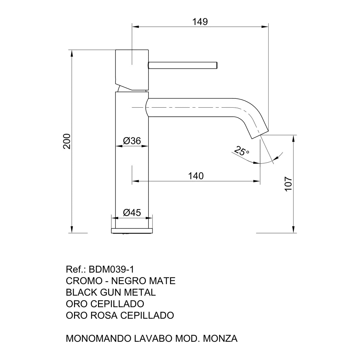 Monza Brushed Nickel Sink Mixer