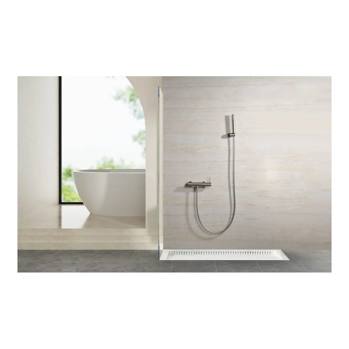 Monza Brushed Nickel Shower Kit Mixer