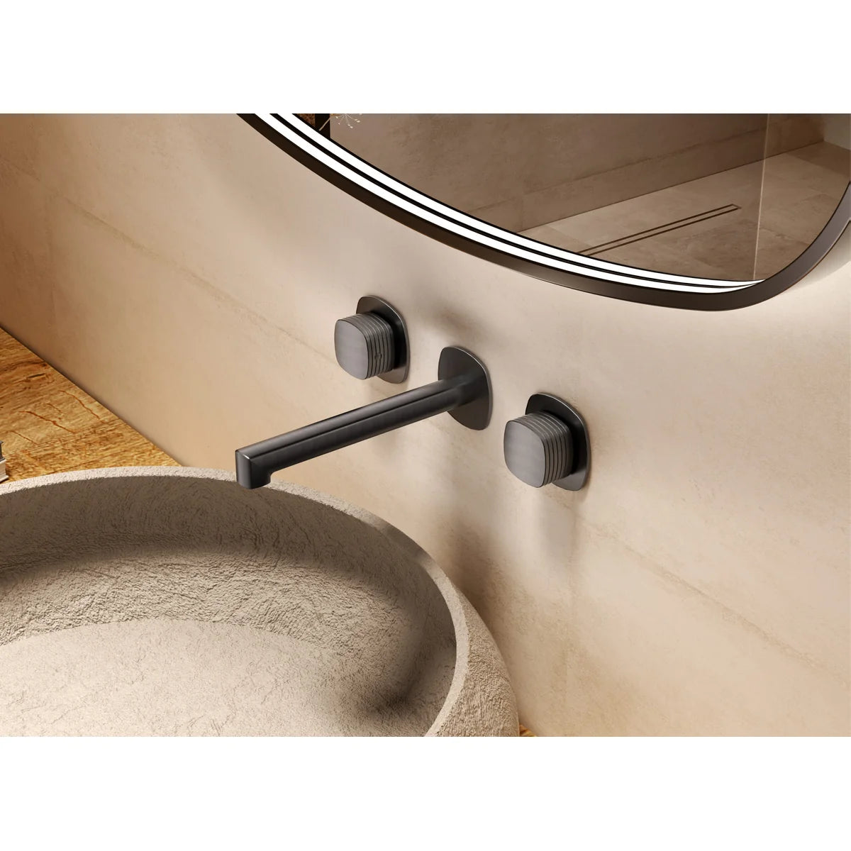 Bimando Empotrado Lavabo Firenze Imex Oro rosa cepillado en ambiente