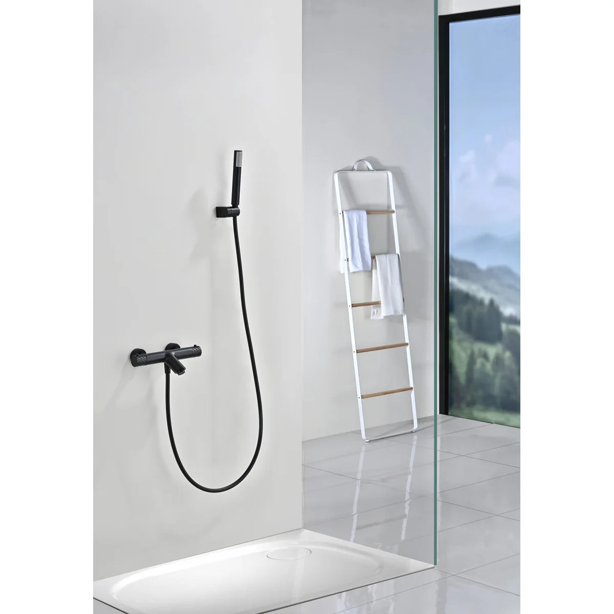 Kit Baño/Ducha Termostático Bless Negro Mate Imex Negro en ambiente