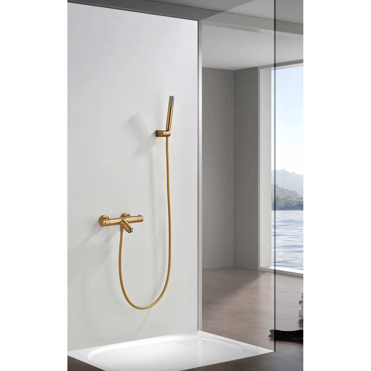 Kit Baño/Ducha Termostático Bless Oro Cepillado Imex Oro cepillado en ambiente