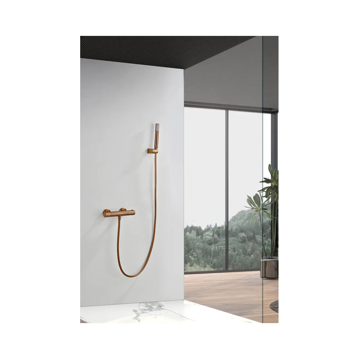 Kit Ducha Termostático Imex Bless Oro Rosa Cepillado - ambiente_1 - Imex