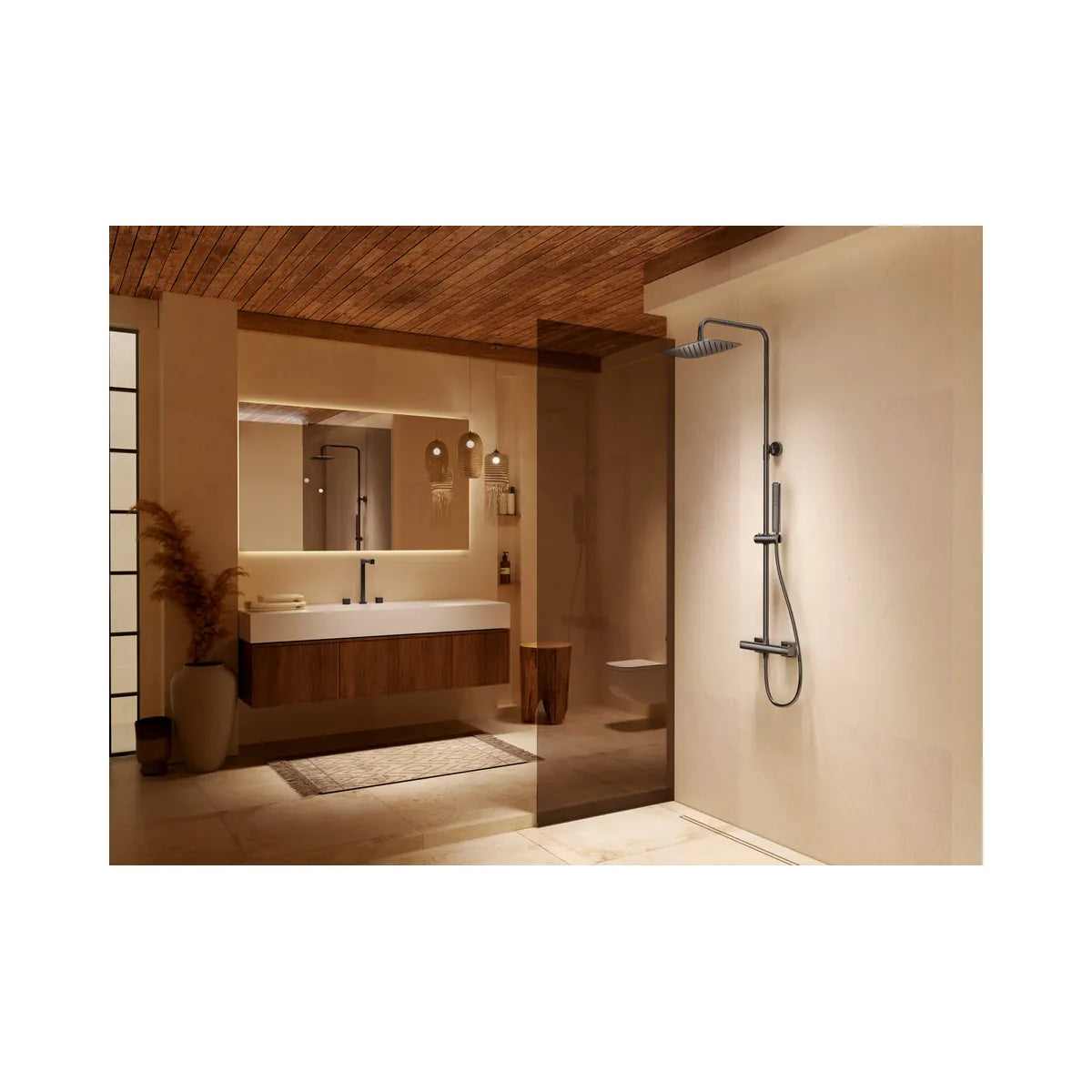 Conjunto Ducha Termostático Firenze Oro Cepillado Imex - ambiente_1 - Imex