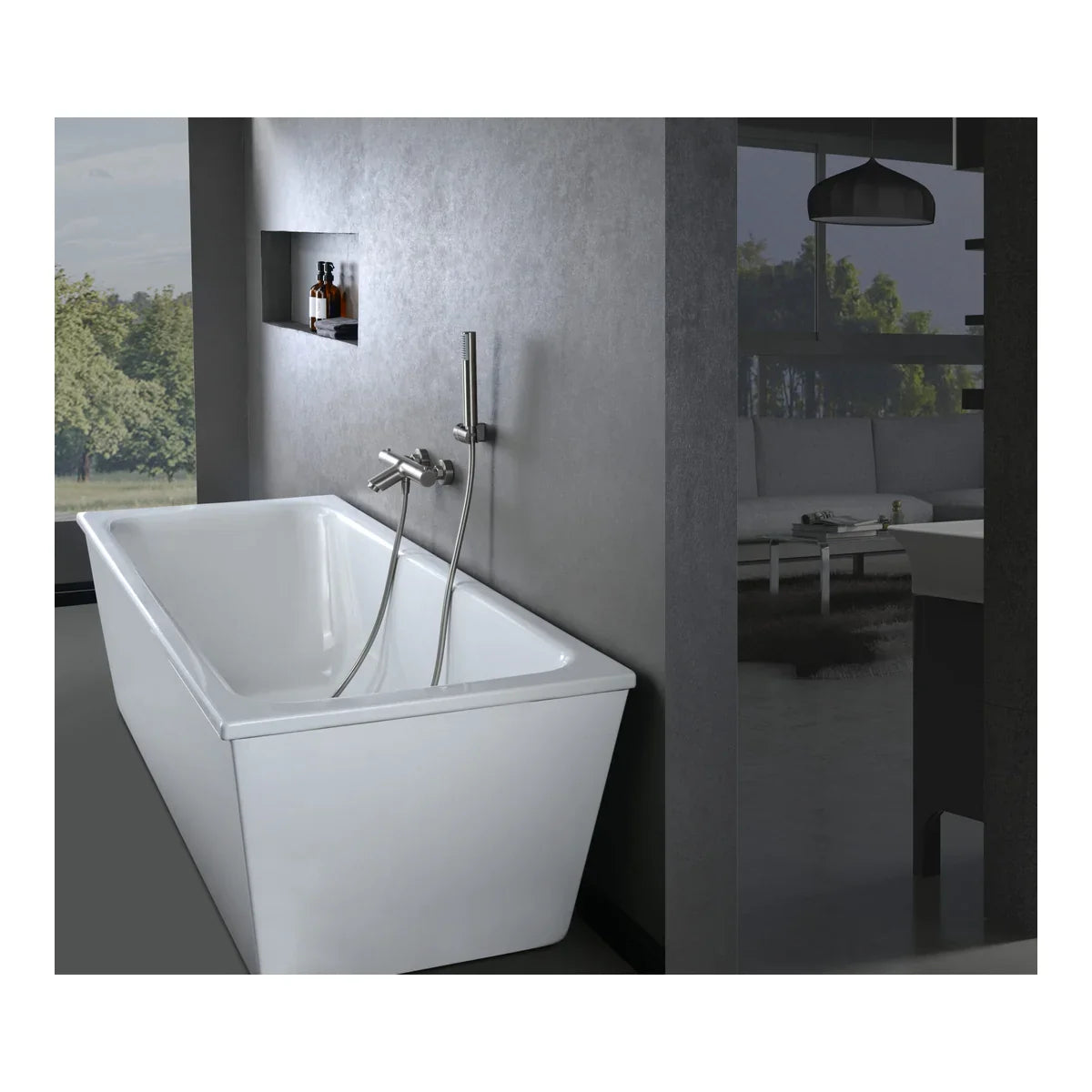 Kit Baño/Ducha Termostatico Monza Níquel Cepillado