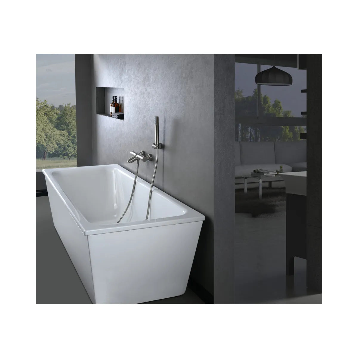 Kit baño/ducha termostático Monza Imex níquel cepillado - ambiente_1 - Imex