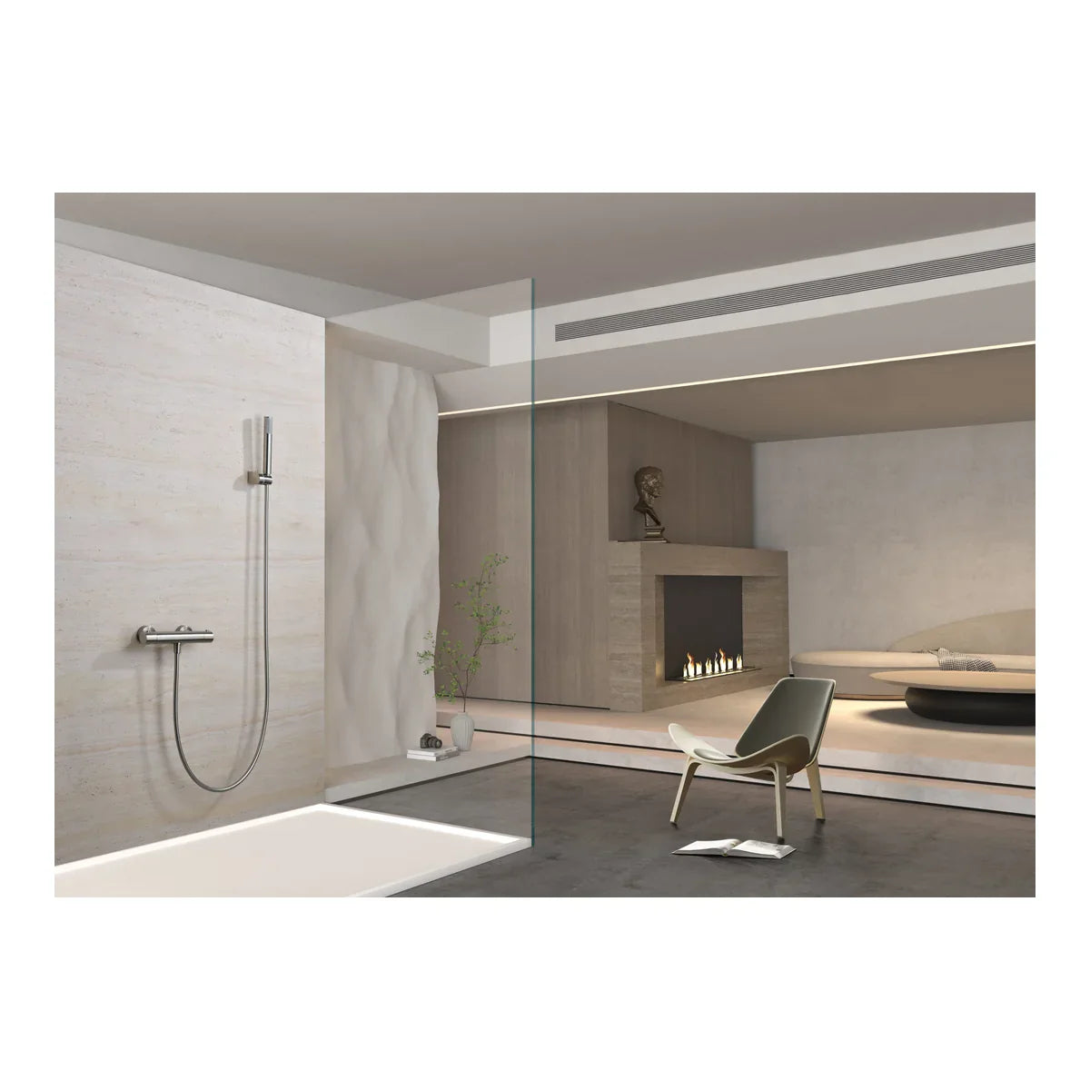 Monza Brushed Nickel Thermostatic Shower Kit