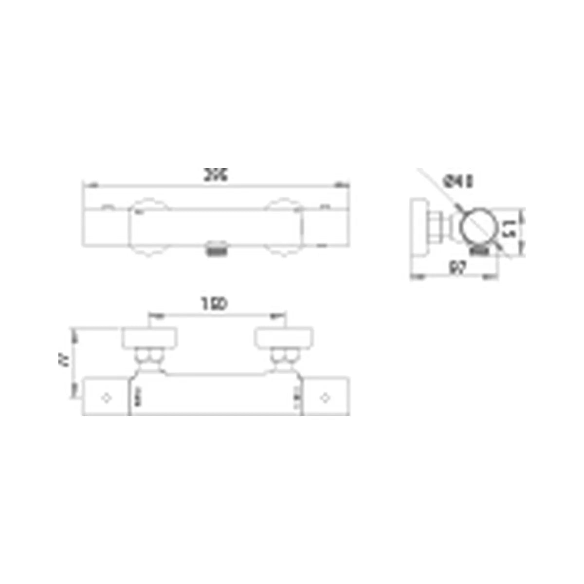Kit ducha termostático Monza Imex níquel cepillado - croquis - Imex