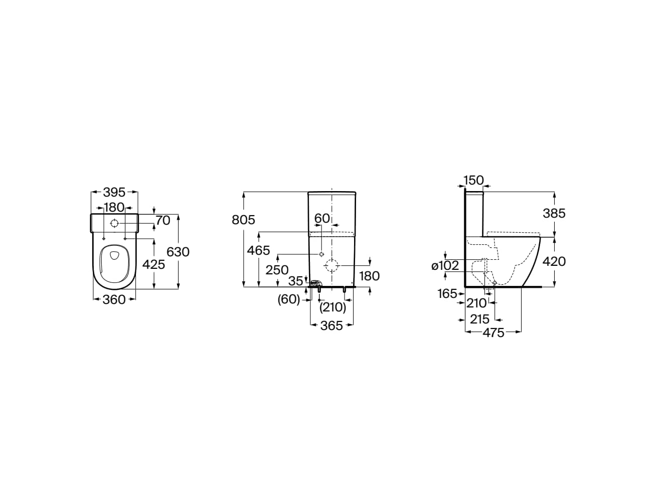 Inodoro Completo Roca Meridian Rimless Vortex con Tapa SoftClose — Pack Tanque Bajo