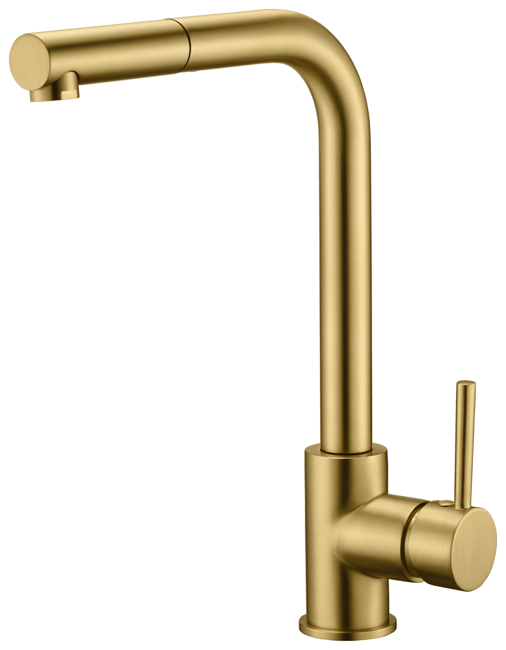 Grifo de cocina monomando extraíble con acabado en color oro cepillado Malta Imex