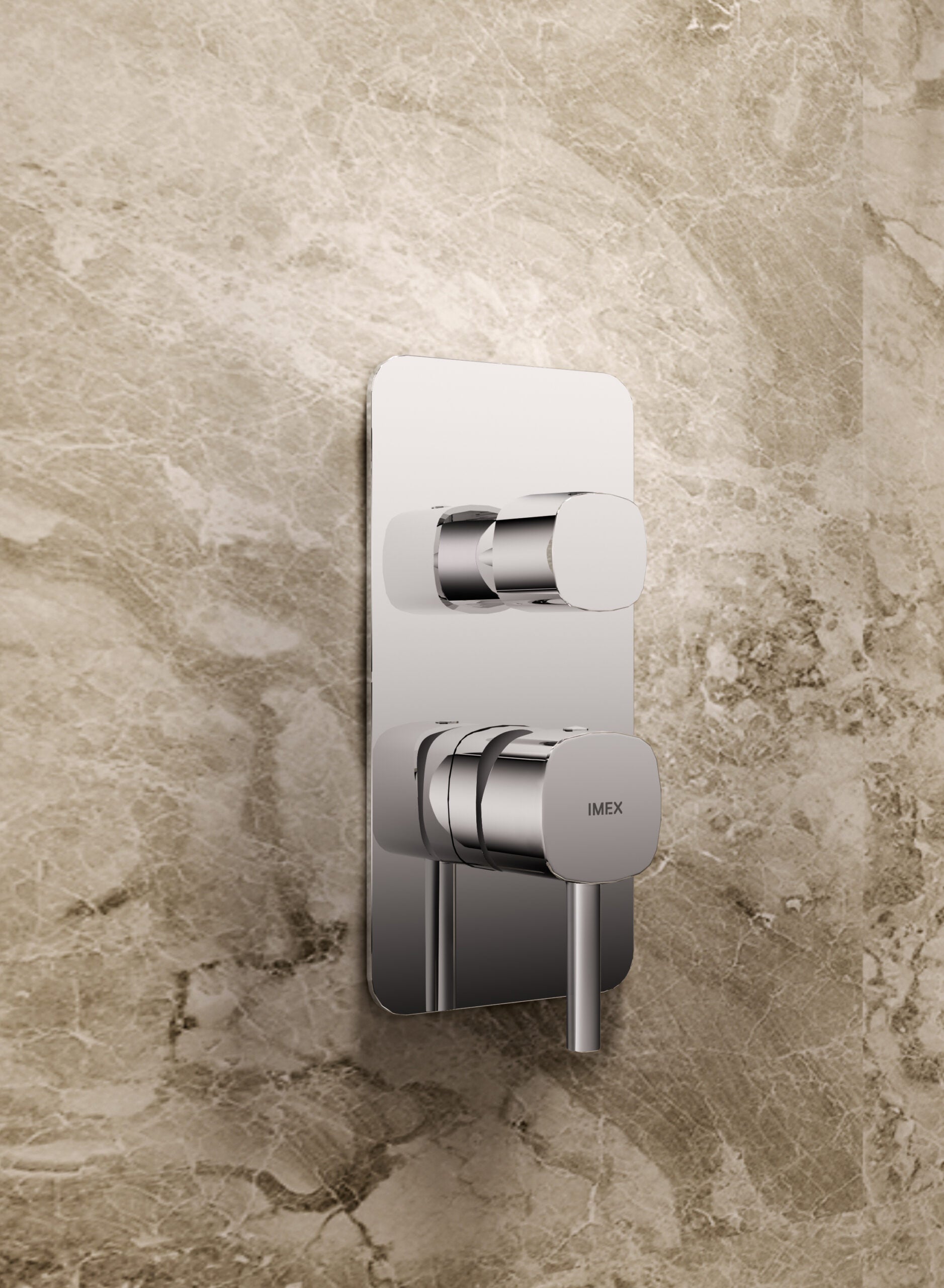 Conjunto Ducha Monomando Empotrado Arezzo Imex Oro rosa cepillado en ambiente