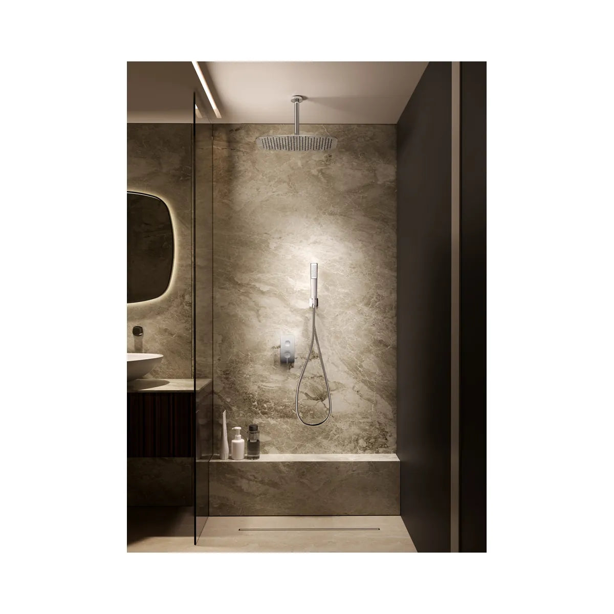 Conjunto Ducha Monomando Empotrado Imex Arezzo Cromo - ambiente_1 - Imex