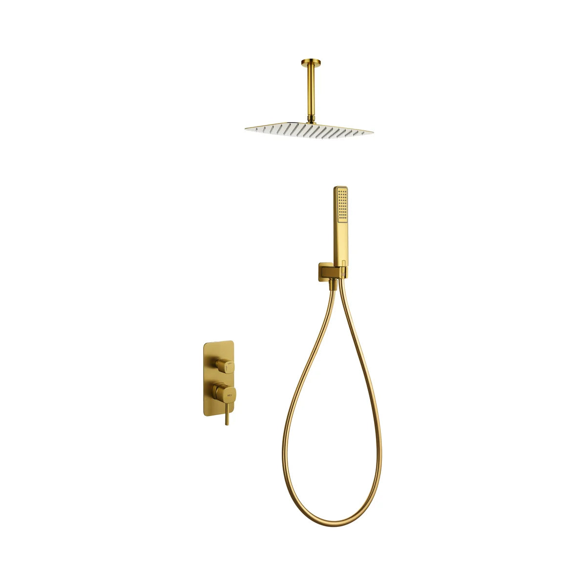 Conjunto Ducha Monomando Empotrado Imex Arezzo Oro Cepillado - principal - Imex