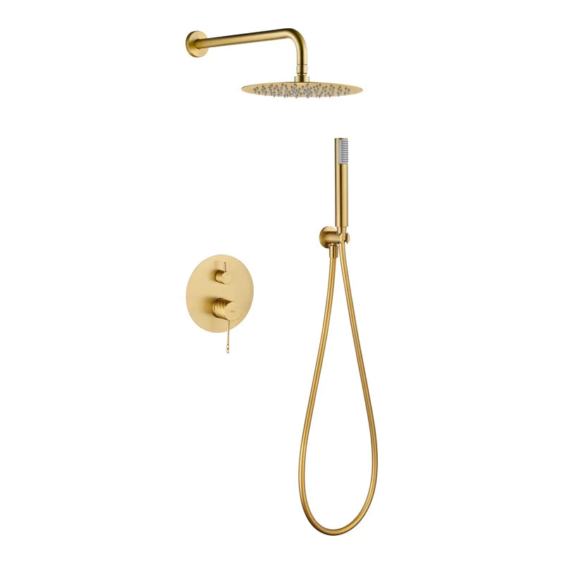 Conjunto Ducha Monomando Empotrado Bless Imex Oro cepillado