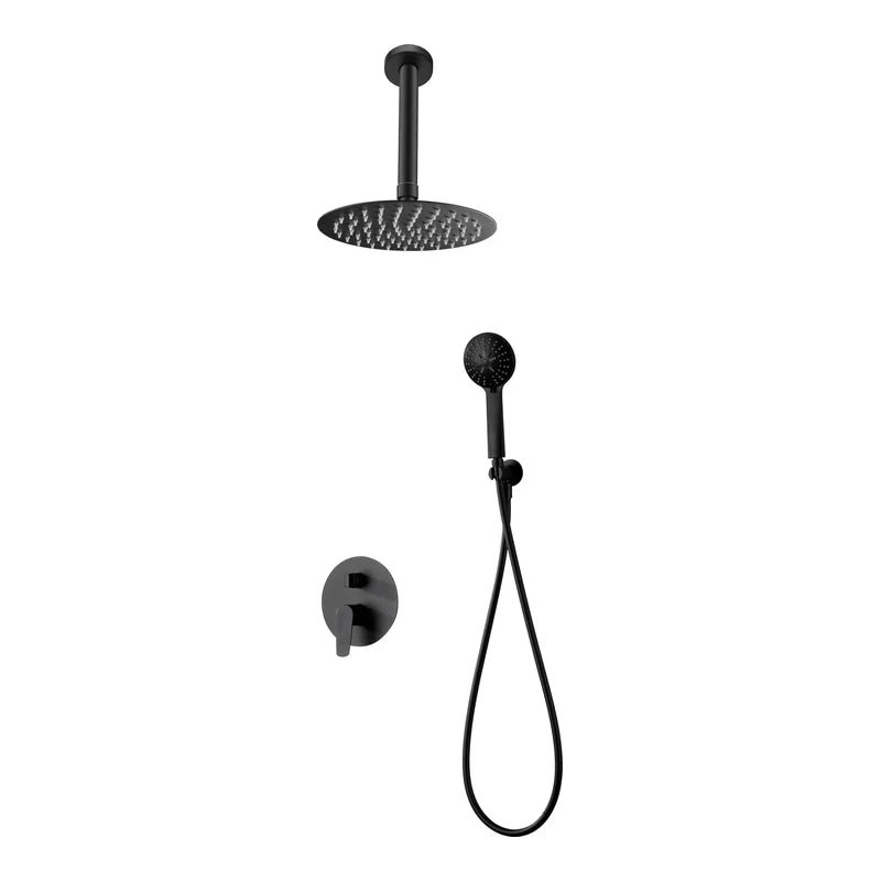 Conjunto De Ducha Empotrado Monomando Bruselas acabado Negro mate