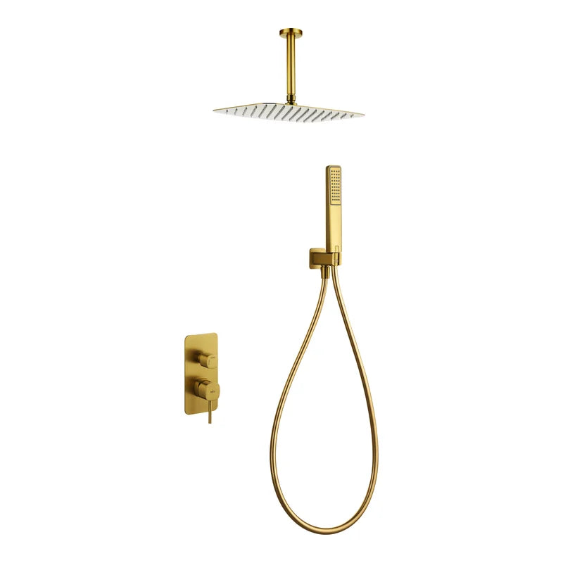 Conjunto Ducha Monomando Empotrado Sassari Imex Oro cepillado