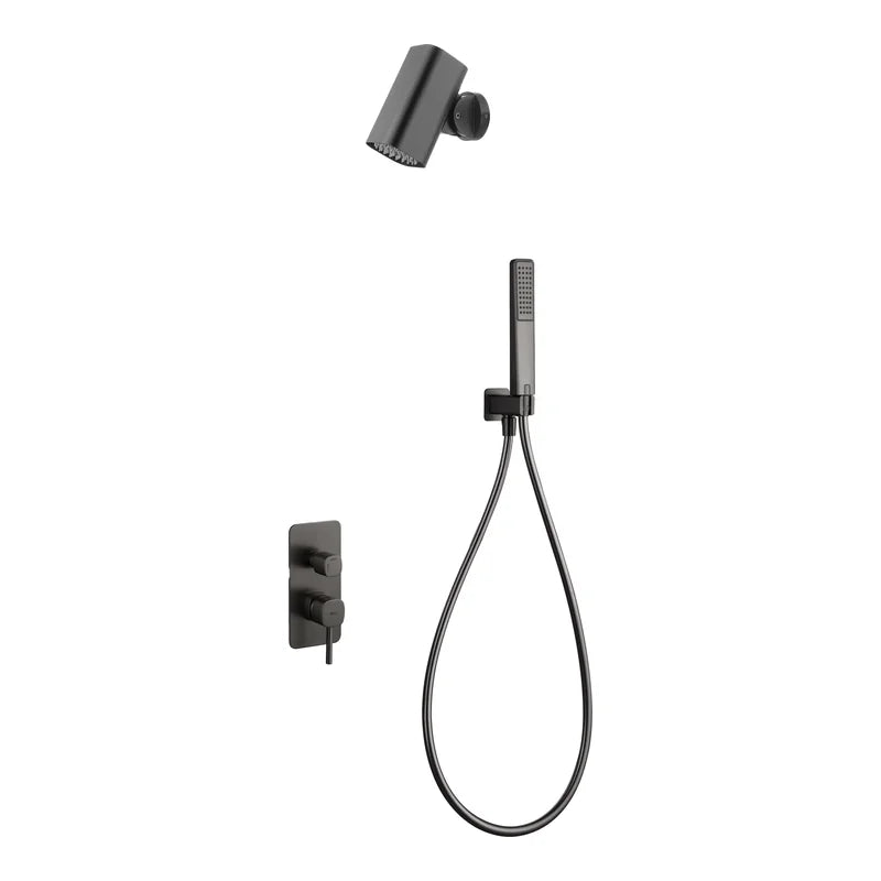 Conjunto Ducha Monomando Empotrado Toscana Con Rociador Tube Imex Black gun metal