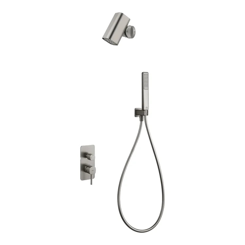 Conjunto Ducha Monomando Empotrado Toscana Con Rociador Tube Imex Níquel