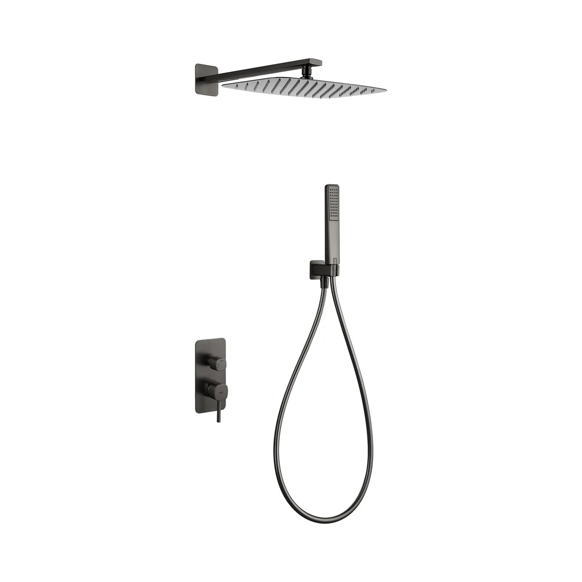 Conjunto Ducha Monomando Empotrado Toscana Black Gun Metal Imex - principal - Imex