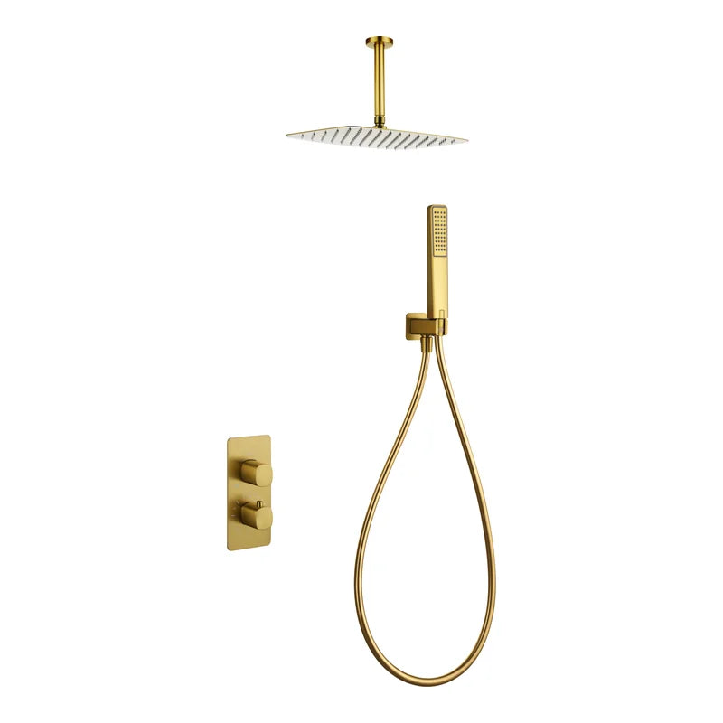 Conjunto Ducha Termostático Empotrado Arezzo Imex Oro cepillado