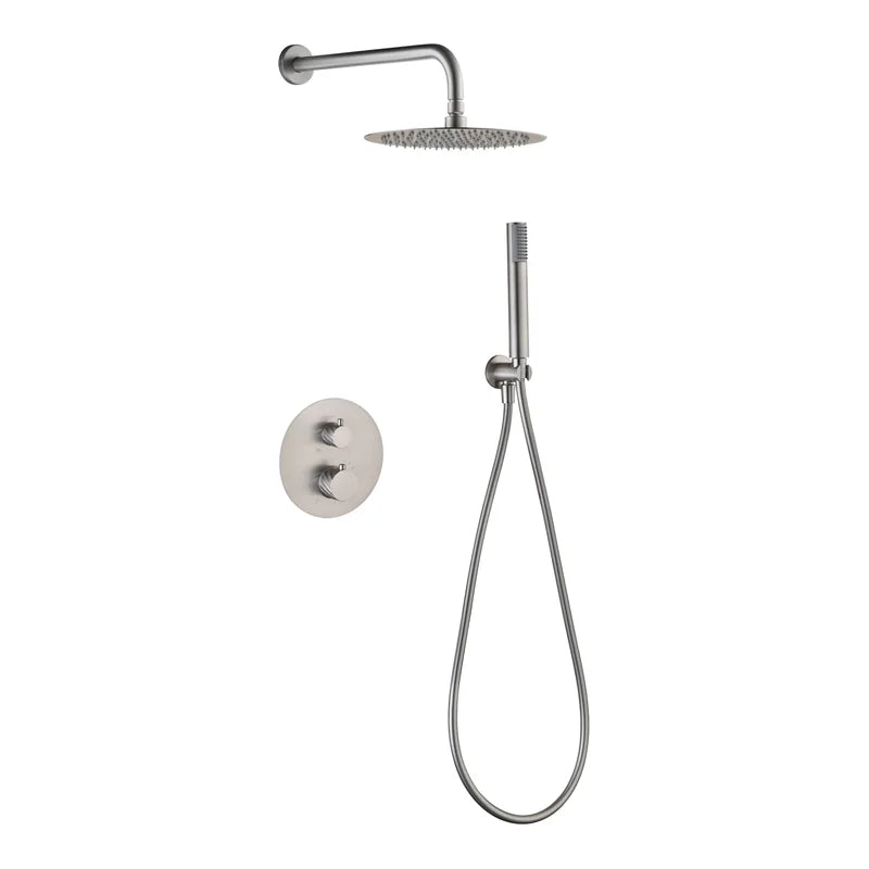 Conjunto Ducha Termostático Empotrado Bless Imex Níquel