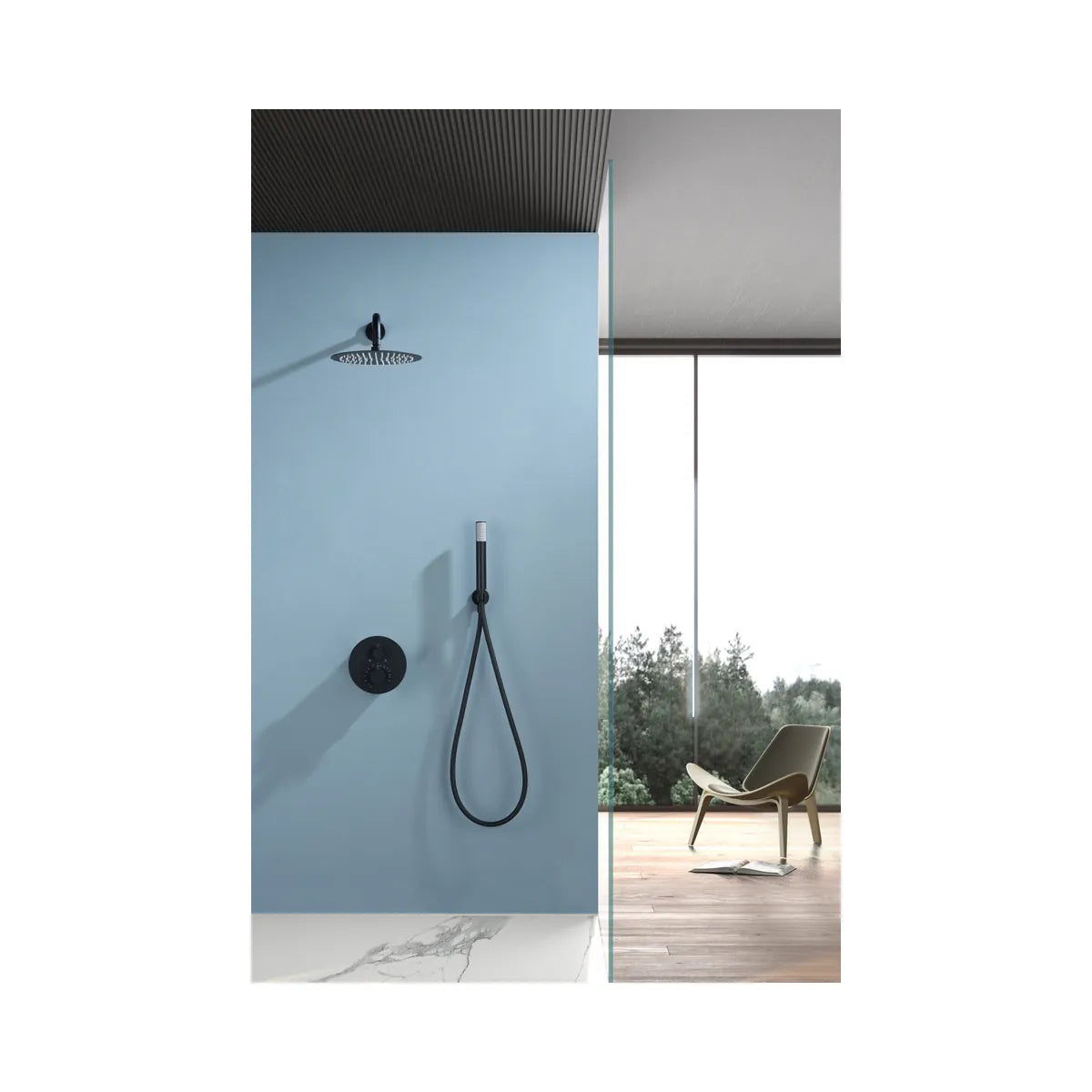 Conjunto Ducha Termostático Imex Bless Negro Mate - ambiente_1 - Imex