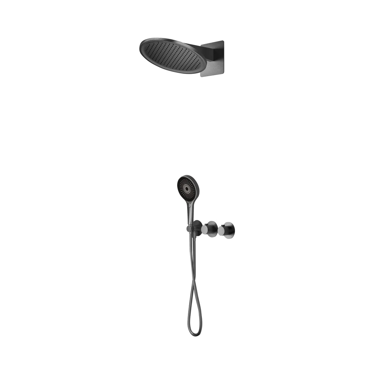 Conjunto Ducha Termostático Imex Bolonia Black Gun Metal - principal - Imex