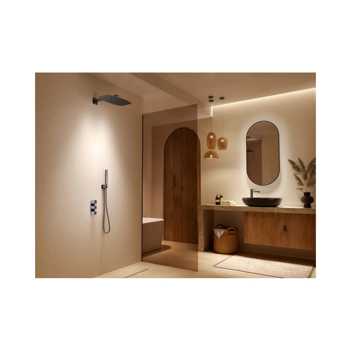 Conjunto Ducha Termostático Imex Firenze Oro Cepillado - ambiente_1 - Imex