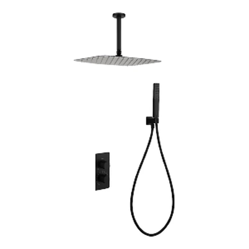 Conjunto Ducha Termostático Empotrado Sassari Imex Negro