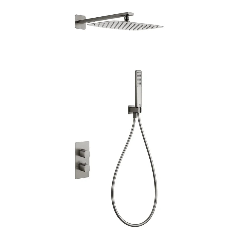Conjunto Ducha Termostático Empotrado Toscana Imex Níquel