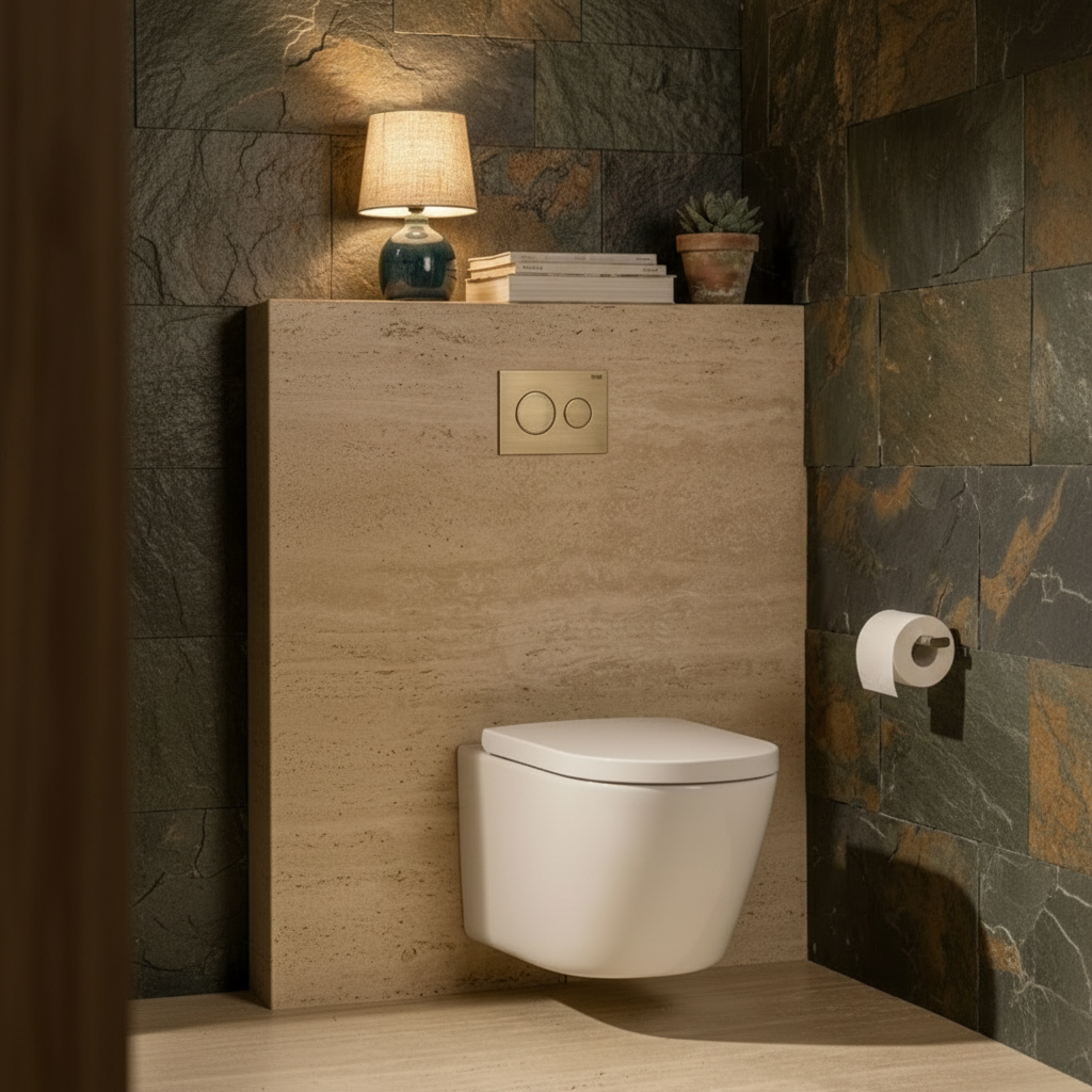 Inodoro suspendido Roca Rimless_en el baño