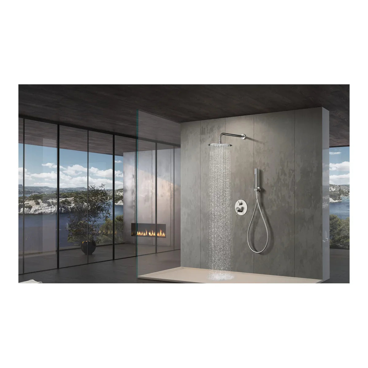 Monza Brushed Nickel Built-in Single Handle Shower Set