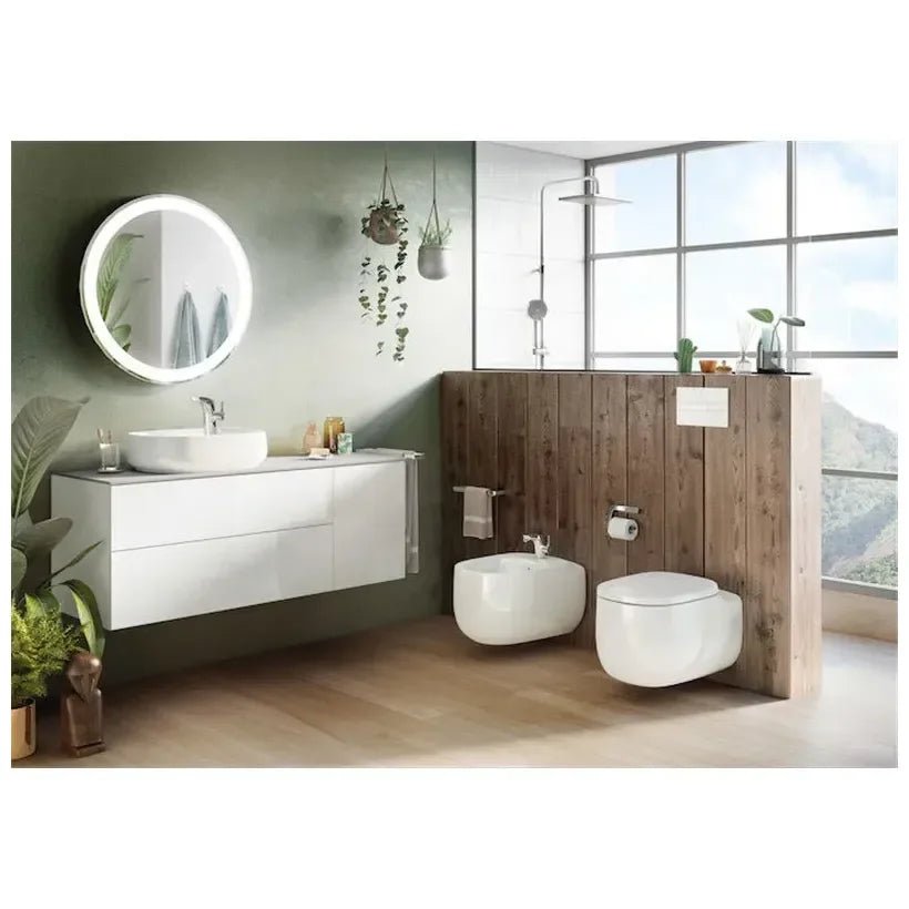 Roca Beyond Toilette suspendue de 39,5 cm fabriquée en porcelaine avec finition couleur perle