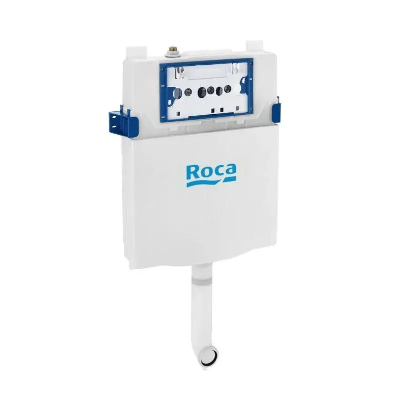 ROCA SQUARE Pack toilette suspendue Rimless, sortie double, abattant amorti, plaque de commande et réservoir