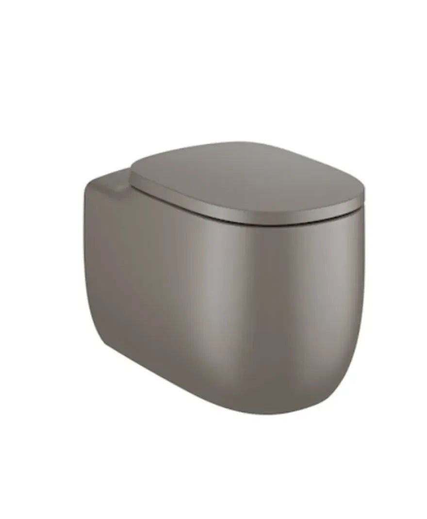 Roca Beyond Toilette à réservoir haut de 39,5 cm fabriquée en porcelaine avec une finition couleur café