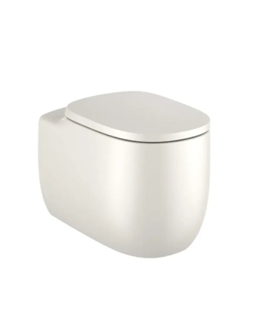 Roca Beyond Toilette à réservoir haut de 39,5 cm fabriquée en porcelaine avec une finition couleur beige