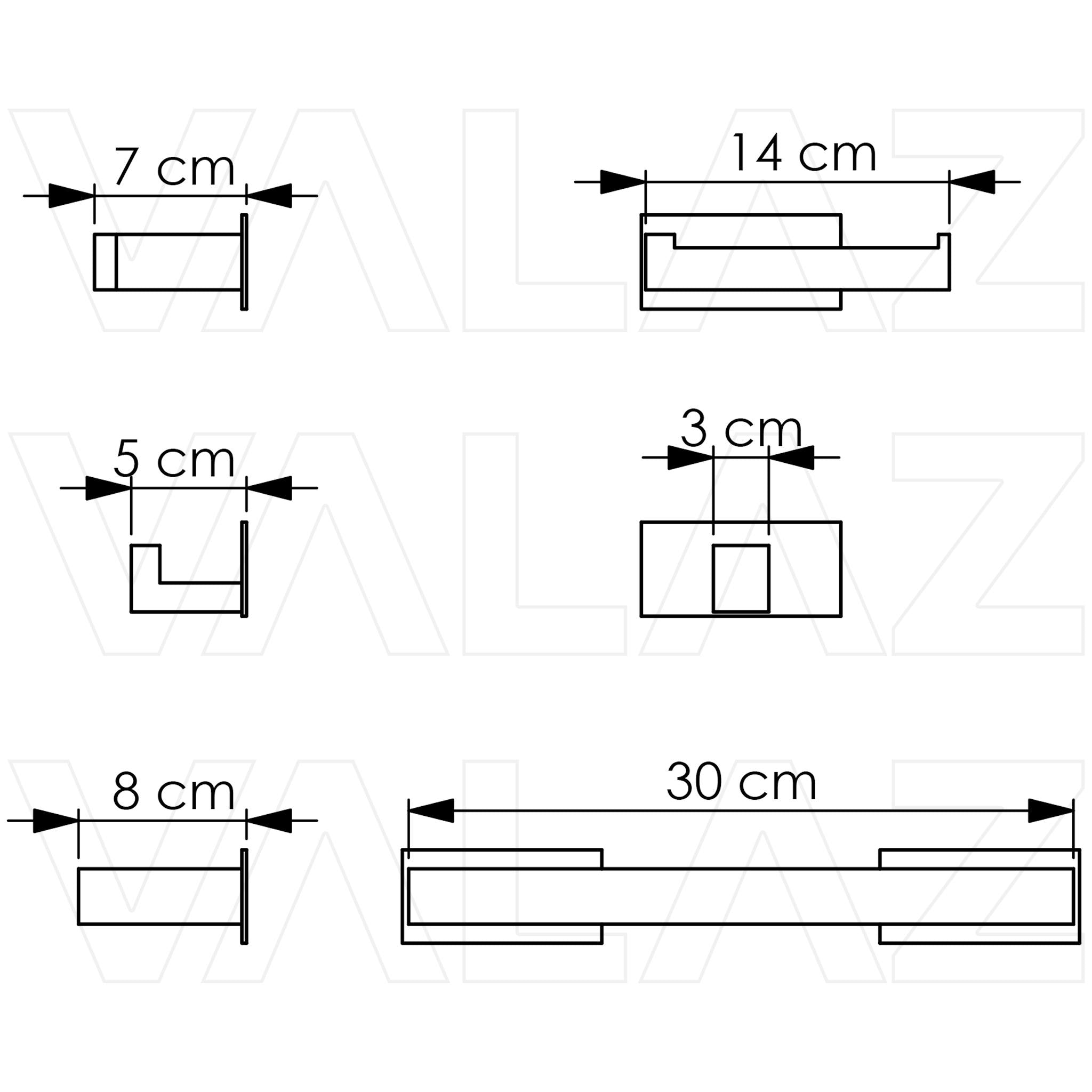 Accesorios de baño adhesivos sin taladro negro mate cuadrados toallero 30 cm portarollos y perchas 3 de Valaz 1