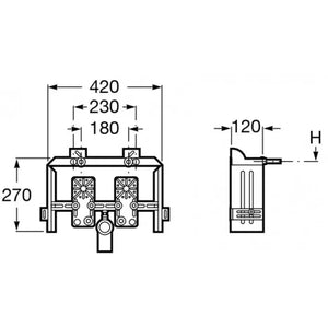 Roca Basic Bidé Bastidor de instalación empotrable a pared para bidet suspendido - MerkiMarket