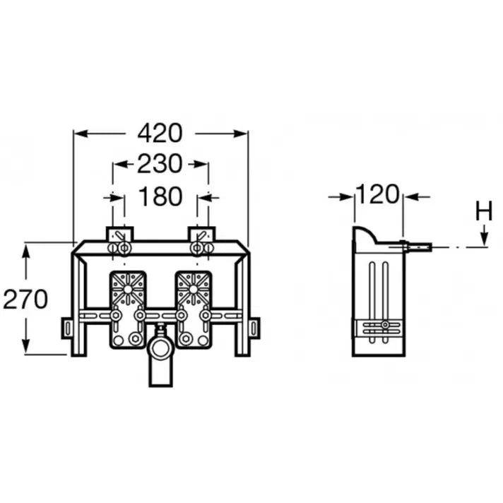 Roca Basic Bidé Bastidor de instalación empotrable a pared para bidet suspendido - MerkiMarket
