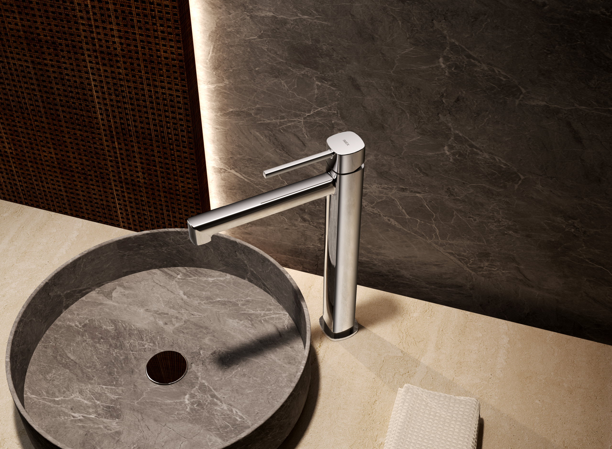 Monomando Lavabo Alto Toscana Negro Mate Imex Negro mate en ambiente