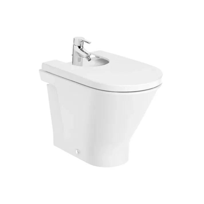 ROCA THE GAP A3570N7000 Bidé adosado a pared con fijaciones ocultas Round blanco de 35x54x40 cm - MerkiMarket